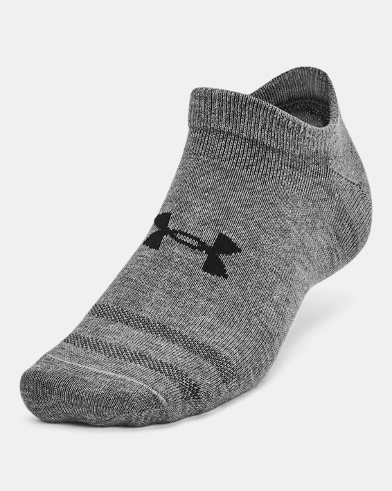 Unisex UA Essential 3-Pack No-Show Socks in Gray image number 1